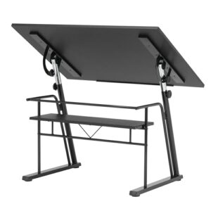 STUDIO DESIGNS Zenith Craft Desk Drafting Table, Top Adjustable Drafting Table Craft Table Drawing Desk Hobby Table Writing Desk Studio Desk, Black, 13340