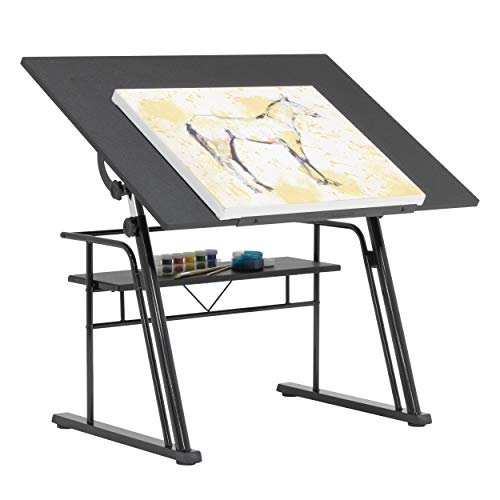 STUDIO DESIGNS Zenith Craft Desk Drafting Table, Top Adjustable Drafting Table Craft Table Drawing Desk Hobby Table Writing Desk Studio Desk, Black, 13340