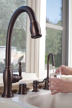 Newport Brass 2510-5103 Nadya Single Handle Kitchen Faucet with Pull-down Spray, Venetian Bronze