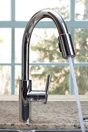 Newport Brass 1500-5103/56 East Linear Kitchen Faucet with Pull-Down Spray, Flat Black