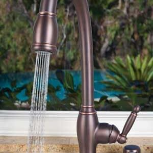 Newport Brass 2510-5103 Nadya Single Handle Kitchen Faucet with Pull-down Spray, Venetian Bronze