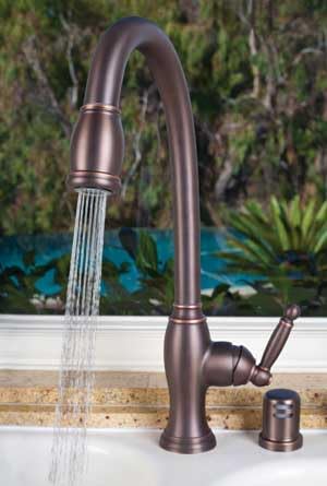 Newport Brass 2510-5103 Nadya Single Handle Kitchen Faucet with Pull-down Spray, Venetian Bronze