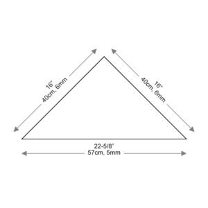 Dulles Glass 16" x 16" Triangle Glass Shelf - Shelf Only - Tempered - 3/8" Thick - Flat Polished Glass