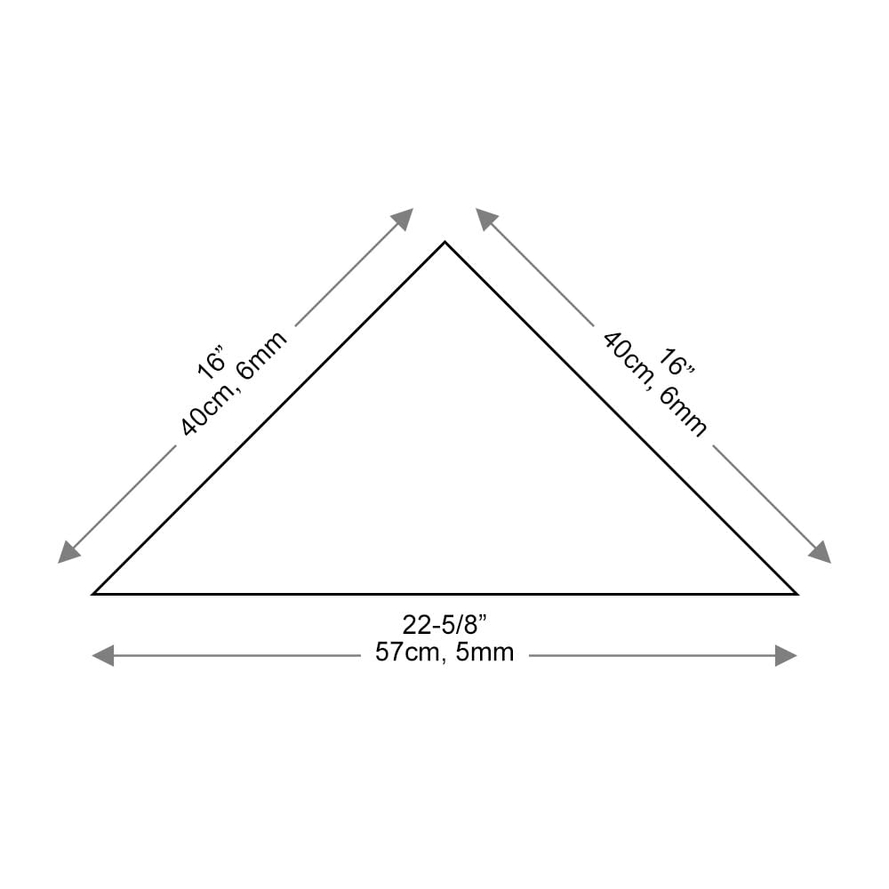 Dulles Glass 16" x 16" Triangle Glass Shelf - Shelf Only - Tempered - 3/8" Thick - Flat Polished Glass