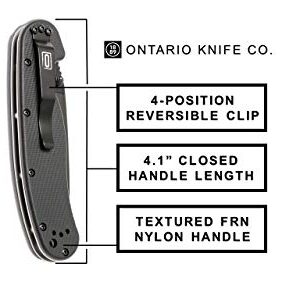 Ontario Knife 8861 Folding Knife, Black