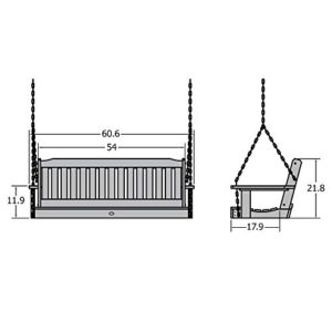 Highwood AD-PORL1-ACE Lehigh Porch Swing, 5 Feet, Weathered Acorn