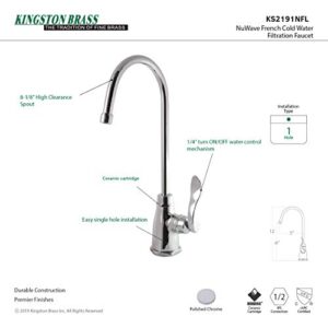 KINGSTON BRASS KS2191NFL Nuwave French Cold Water Filtration Faucet, Polished Chrome