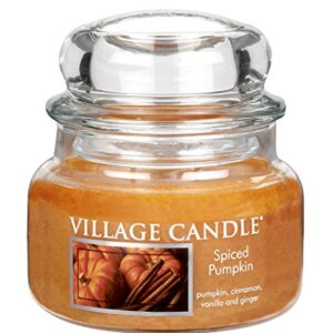 Village Candle Spiced Pumpkin 11 oz Glass Jar Scented Candle, Small