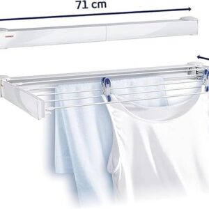 Leifheit Telegant 30 Protect Wall Dryer, Foldable Clothes Drying Rack, Robust Clothes Rack for Indoor and Outdoor, 3 m Drying Space