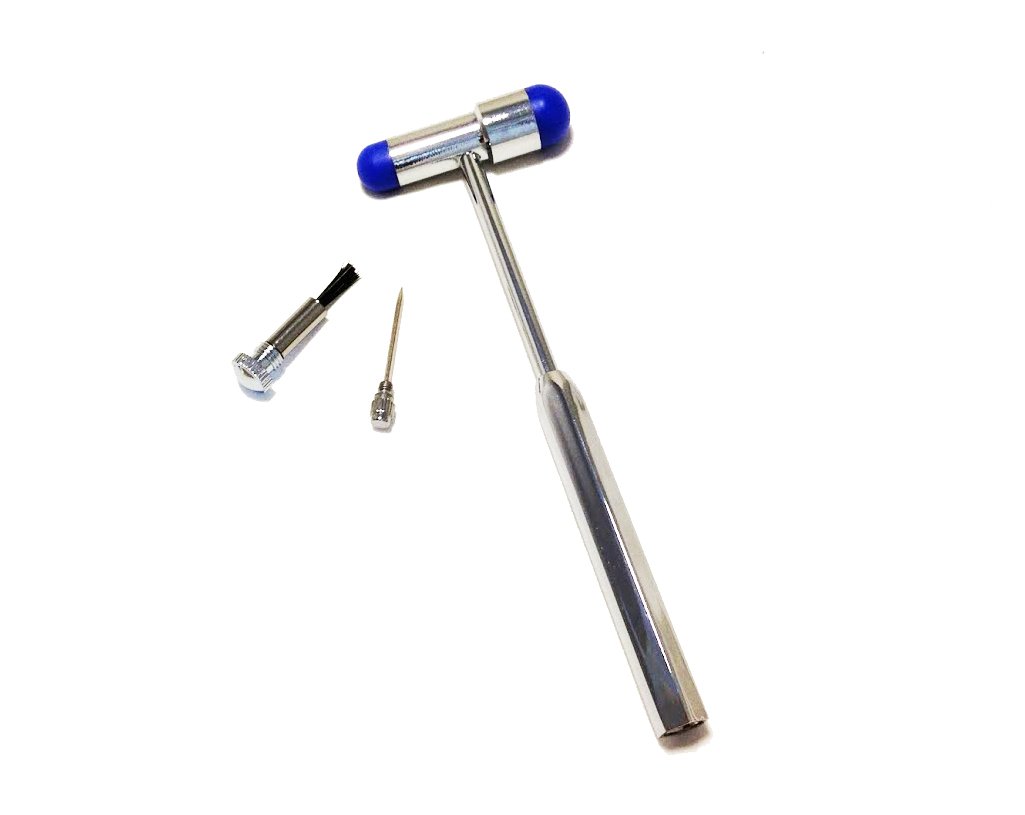 EMI Buck Neurological Reflex Testing Medical Hammer - Comes with Needle and Brush (Royal)