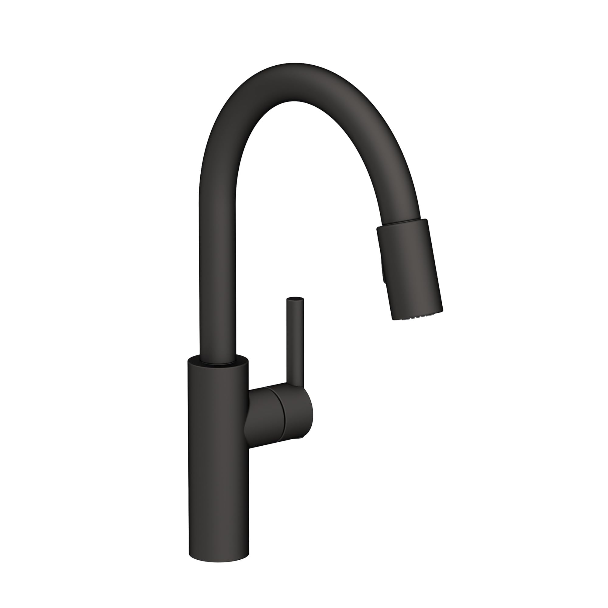 Newport Brass 1500-5103/56 East Linear Kitchen Faucet with Pull-Down Spray, Flat Black