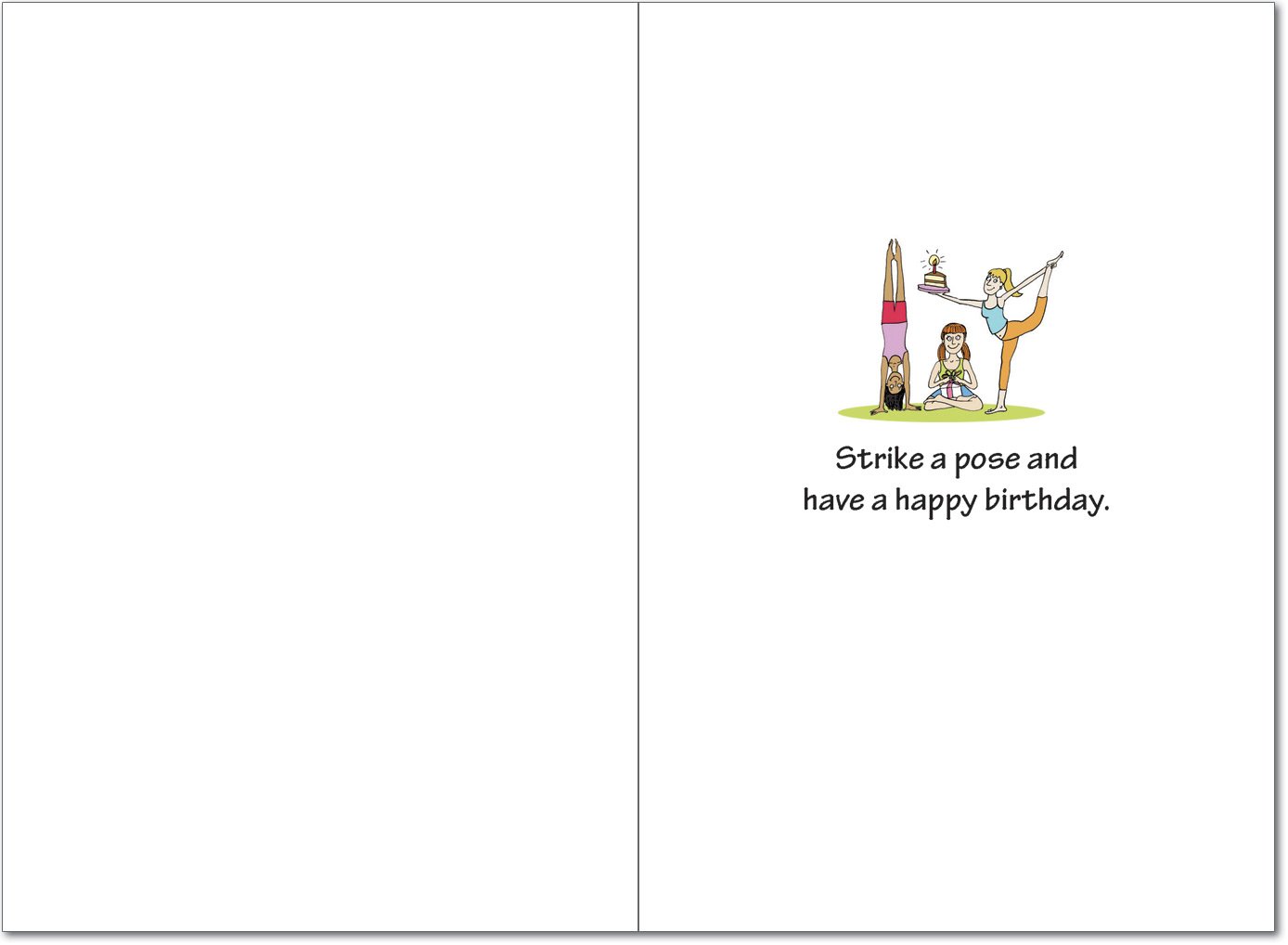 NobleWorks 4397 Birthday Yoga Funny Birthday Card with Envelope