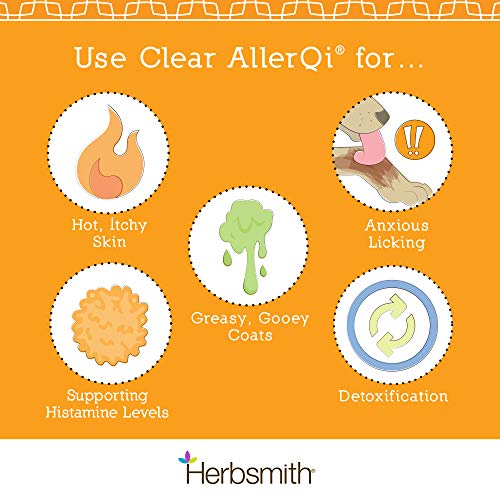 Herbsmith Clear AllerQi – Allergy Aid for Cats and Dogs – Pet Allergy Support – Anti Itch Pills for Dogs and Cats – 500g Powder