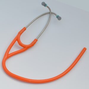 Replacement Tube (dual lumen binaurals) fits ALL leading brand single-head Cardiology Stethoscopes T72 ORANGE