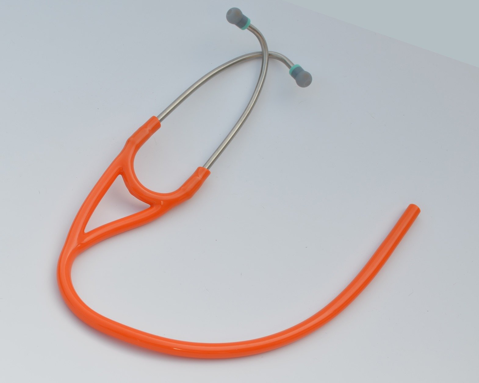 Replacement Tube (dual lumen binaurals) fits ALL leading brand single-head Cardiology Stethoscopes T72 ORANGE