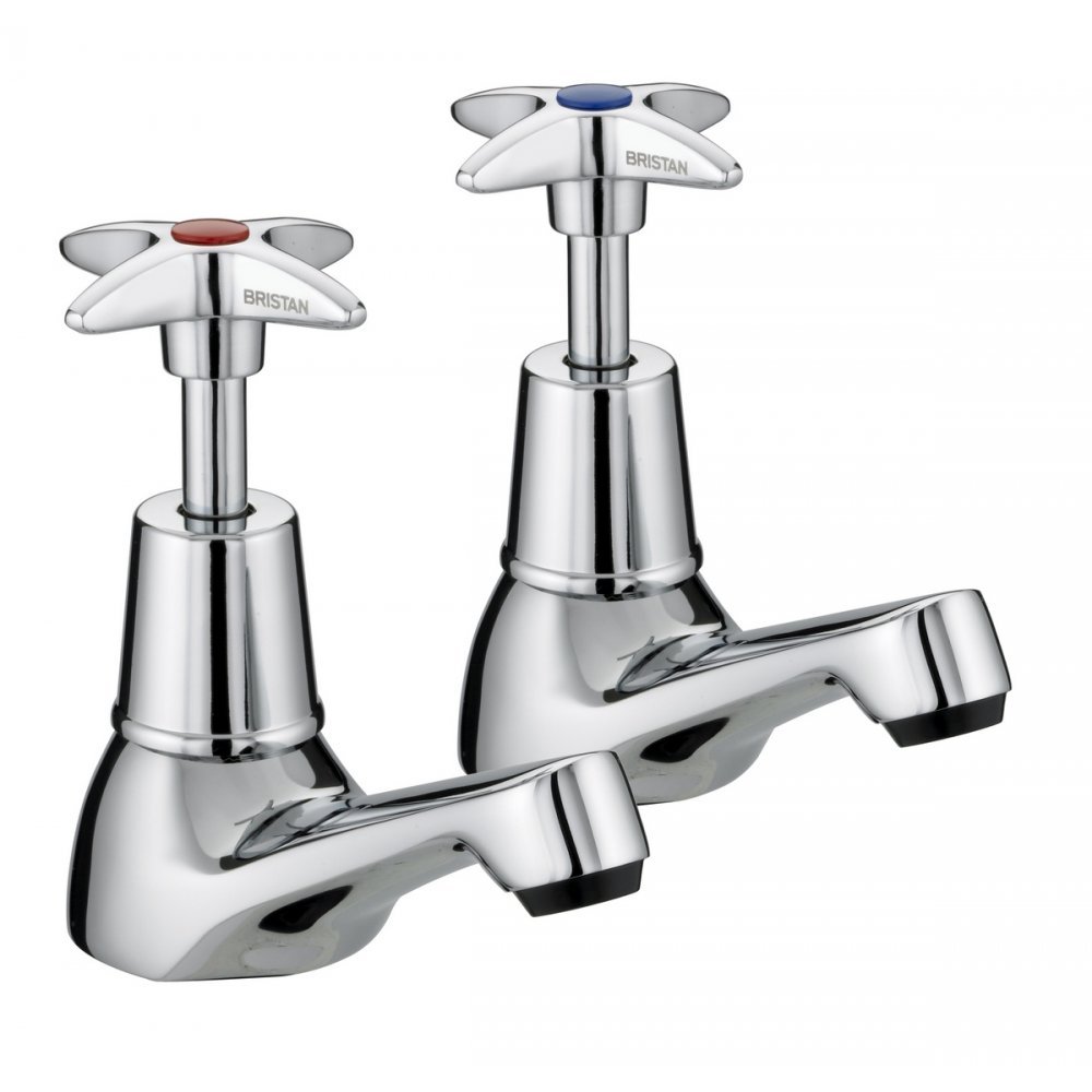 Bristan VAX 3/4 C 5412 Cross Top Bath Taps - Chrome Plated