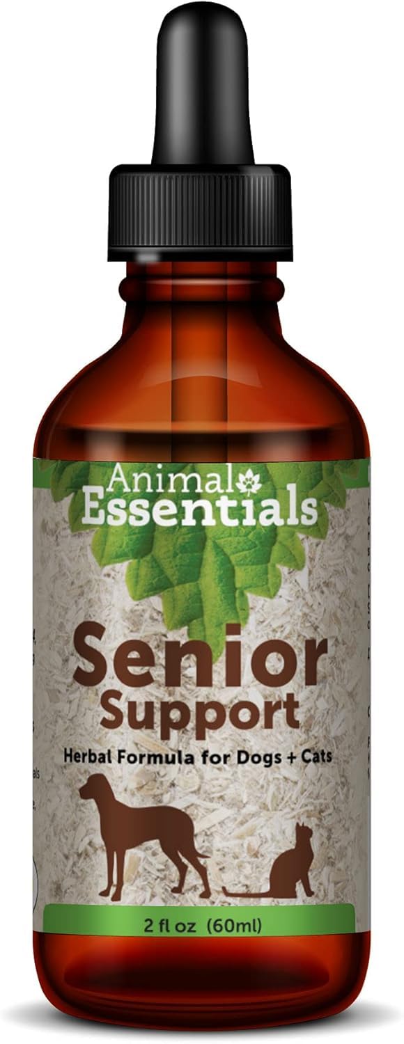 Animal Essentials Senior Support for Dogs & Cats Supplement - Milk Thistle, For Old Cats & Dogs, Pet Kidney Support, Herbal Supplement - 2 Fl Oz