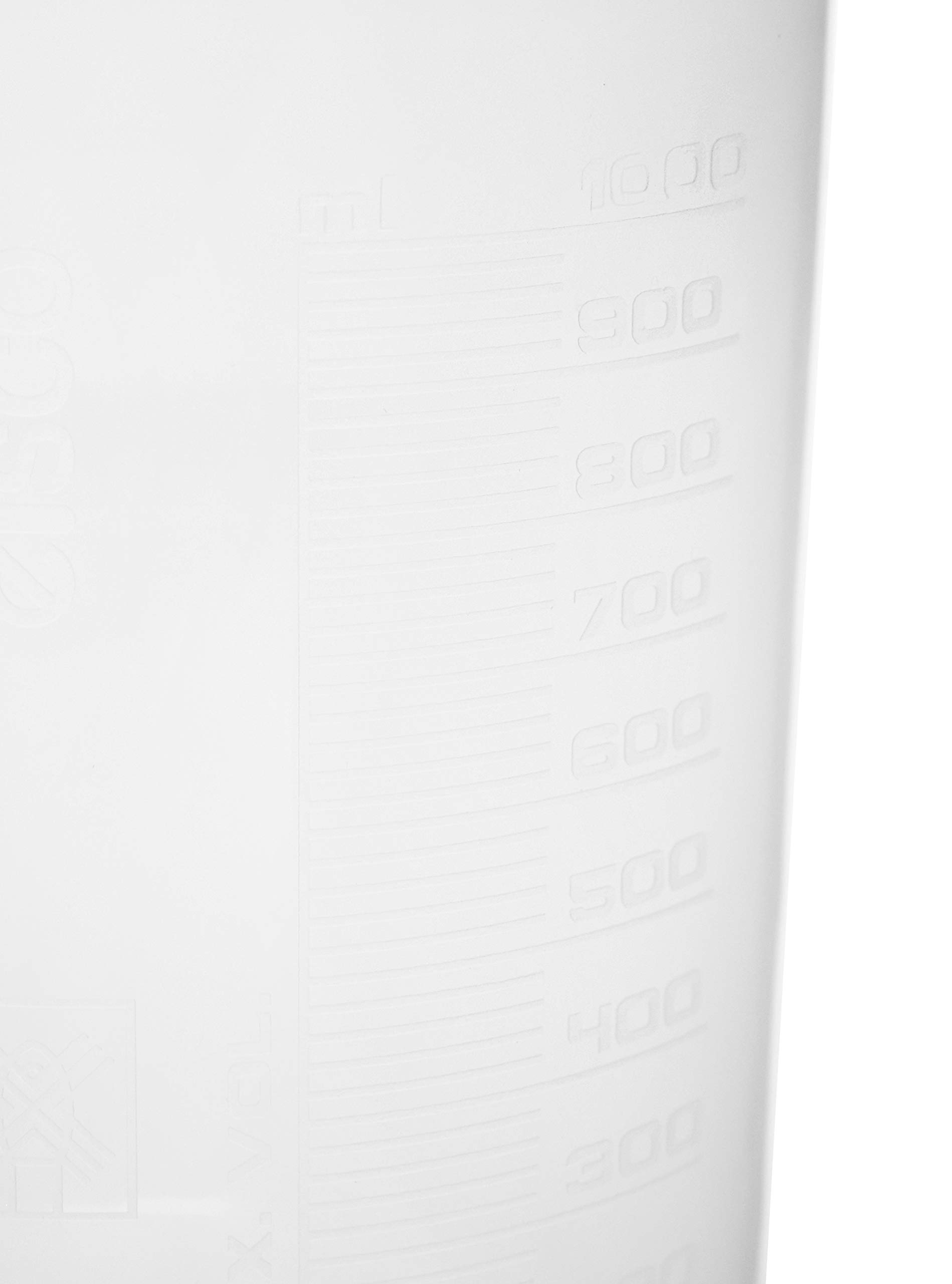 EISCO Plastic Beaker, 1000ml - Polypropylene Plastic - Raised Graduations, Tapered Spout - Euro Design