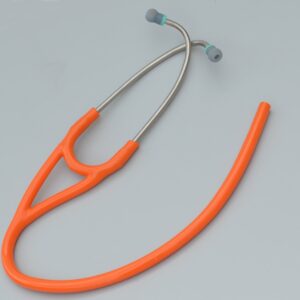 Replacement Tube (dual lumen binaurals) fits ALL leading brand single-head Cardiology Stethoscopes T72 ORANGE