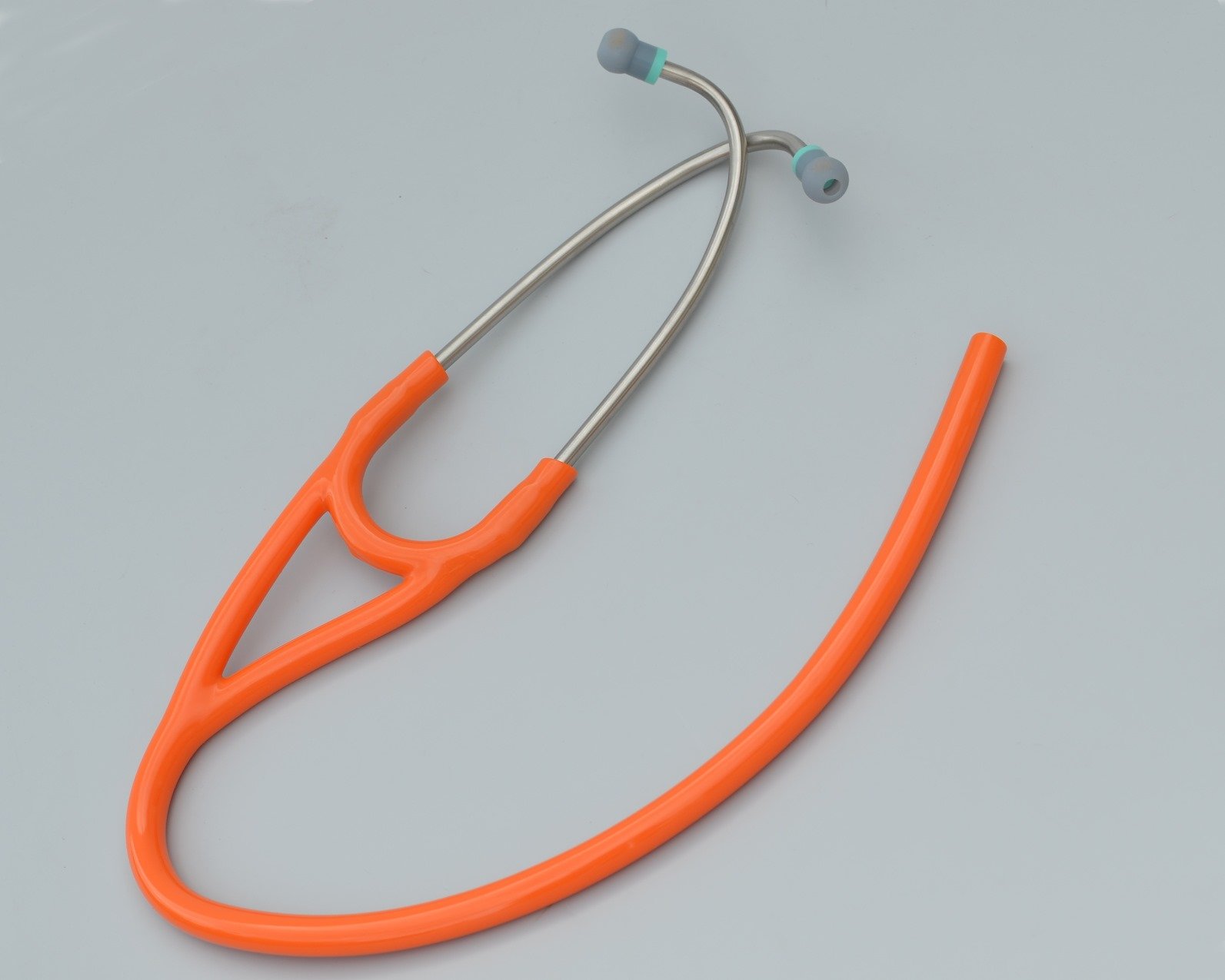 Replacement Tube (dual lumen binaurals) fits ALL leading brand single-head Cardiology Stethoscopes T72 ORANGE