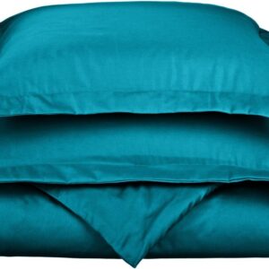 Superior Egyptian Cotton 1200 Thread Count Solid 3-Piece Duvet Cover Set, 1 Duvet Cover, 2 Pillow Shams, Bedding Essentials Decor, Soft Comforter Cover, King/California King, Teal