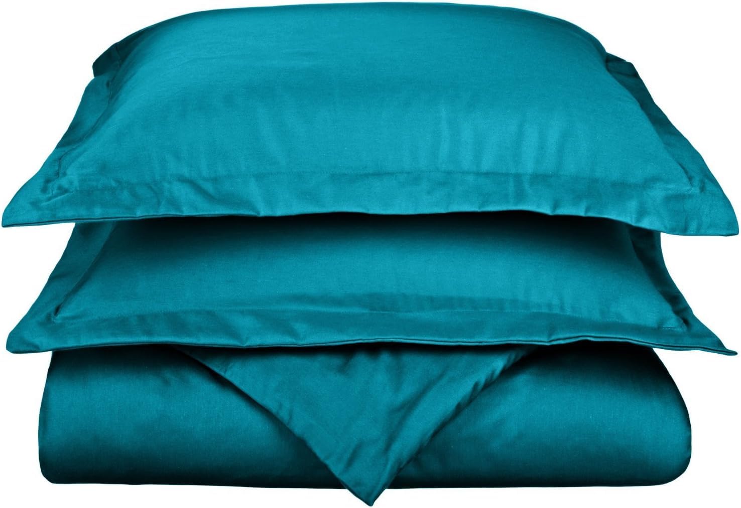 Superior Egyptian Cotton 1200 Thread Count Solid 3-Piece Duvet Cover Set, 1 Duvet Cover, 2 Pillow Shams, Bedding Essentials Decor, Soft Comforter Cover, King/California King, Teal