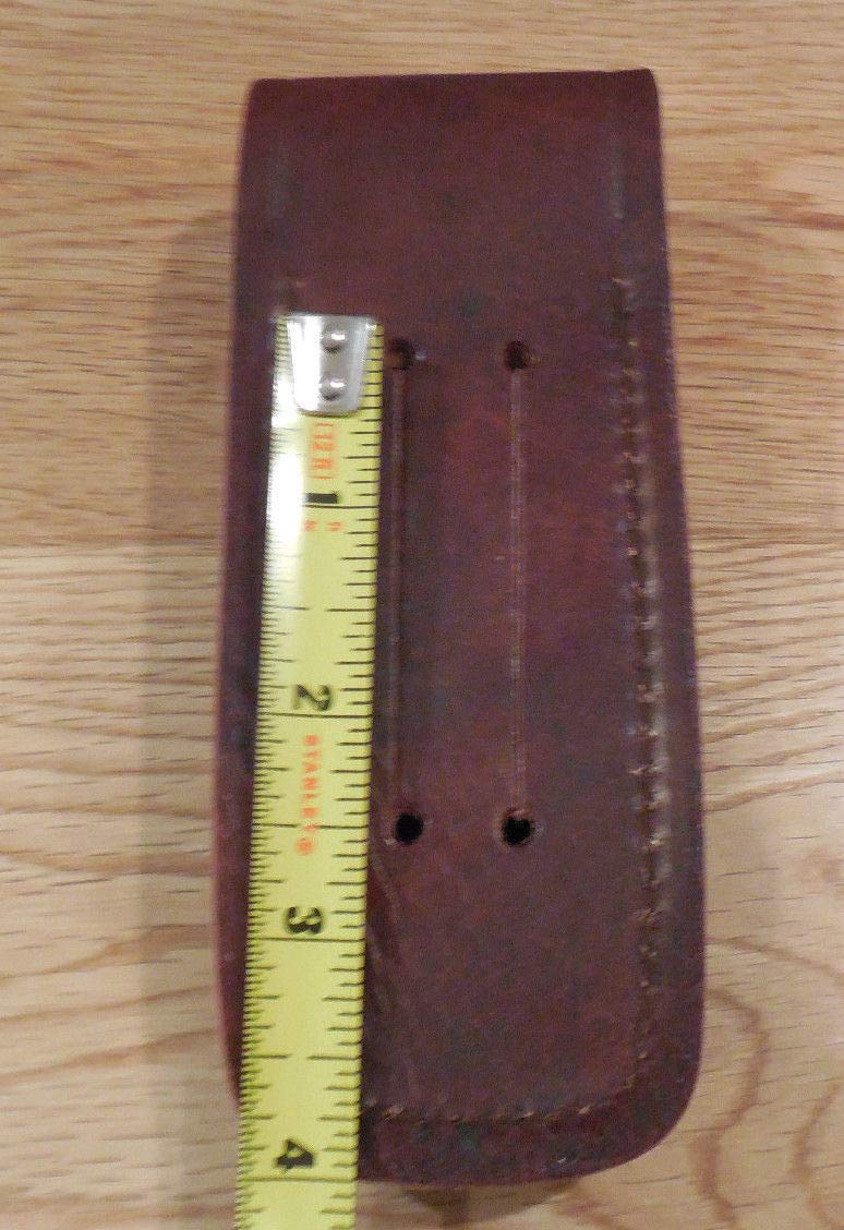 Brown Textured Leather Knife Sheath - Holds a Buck 110. 5" Case. Antique Snap