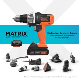 BLACK+DECKER 20V MAX* Matrix Cordless Drill Combo Kit, 2-Tool (BDCDMT120IA), Orange