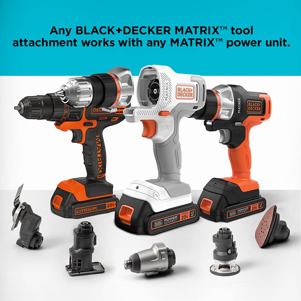 BLACK+DECKER 20V MAX* Matrix Cordless Drill Combo Kit, 2-Tool (BDCDMT120IA), Orange