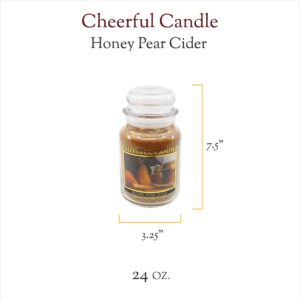 A Cheerful Giver - Honey Pear Cider Scented Glass Jar Candle (24 oz) with Lid & True to Life Fragrance Made in USA