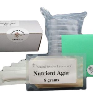 Nutrient Agar Kit, Includes Nutrient Agar Dehydrated, 10 Sterile Petri Dishes with Lids & 10 Sterile Cotton Swabs