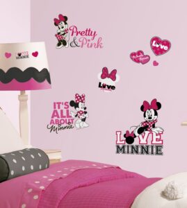 roommates rmk2180scs wall decal, 10 inch x 18 inch, loves pink