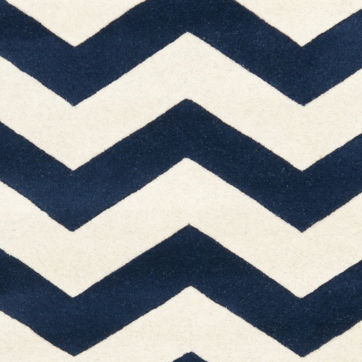 SAFAVIEH Chatham Collection Area Rug - 6' x 9', Dark Blue & Ivory, Handmade Chevron Wool, Ideal for High Traffic Areas in Living Room, Bedroom (CHT715C)