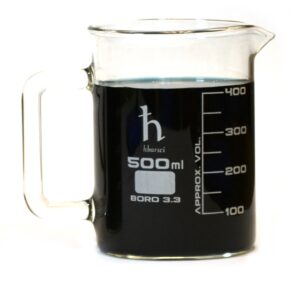 Premium Hand Crafted Beaker Mug, Thick Borosilicate 3.3 Glass, 16.9oz (500mL) Capacity - Large Size - Pint Glass or Coffee Mug Sized