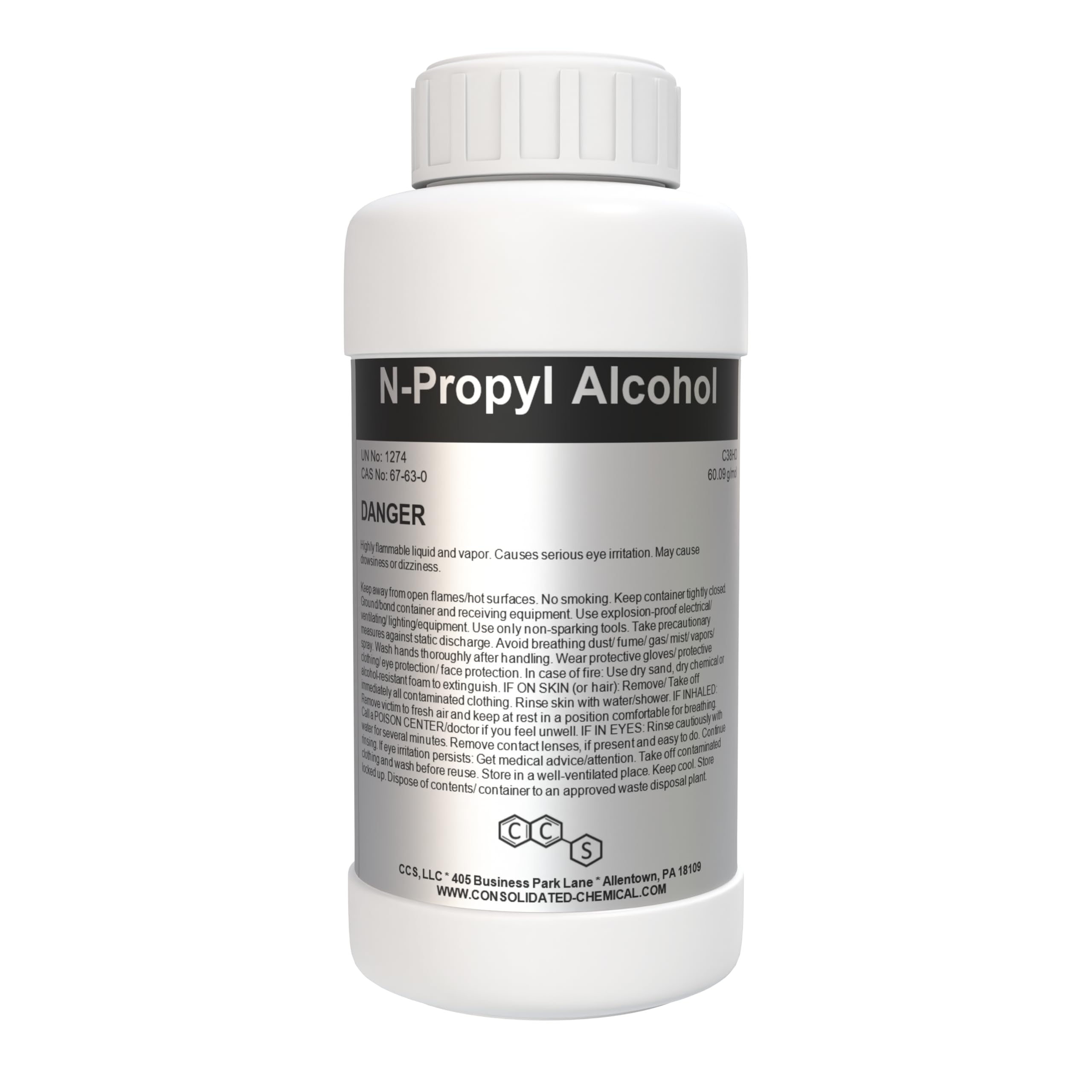 N-Propyl Alcohol High Purity Solvent - New Tamper-Evident Sealed Bottles 1000ml (32oz)