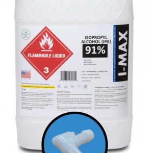 Isopropyl Alcohol 91% - 5 Gallons of High Purity IPA - Includes One Spigot- Made in USA - HDPE Pail