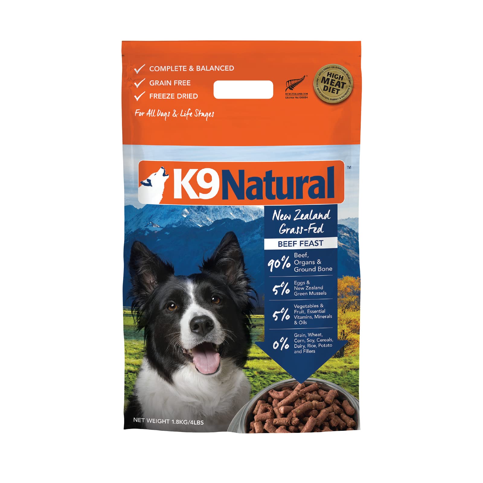 K9 Natural Freeze Dried Dog Food Beef 4lb