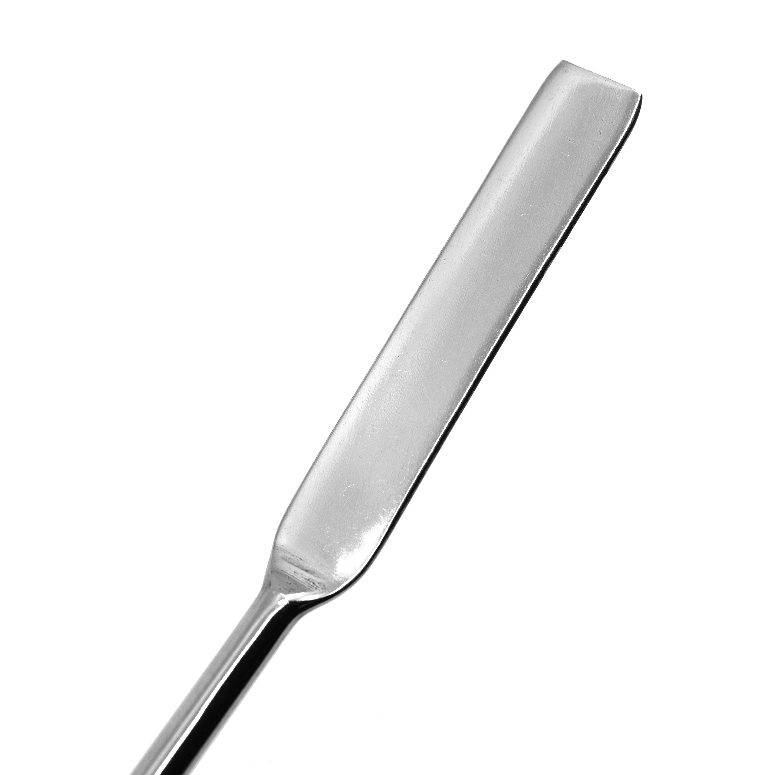 EISCO 6PK Lab Spatula Spoon, 9" - Stainless Steel, Polished - One 0.35" Flat End, One 0.75" Scoop End - Scoopula