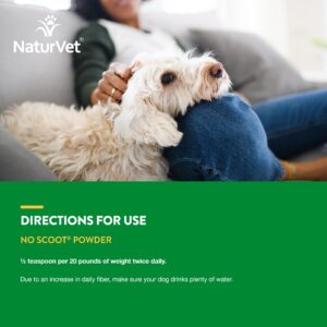 NaturVet - No Scoot for Dogs - Plus Pumpkin - Supports Healthy Anal Gland & Bowel Function - Enhanced with Beet Pulp & Psyllium Husk (5.4oz Powder)