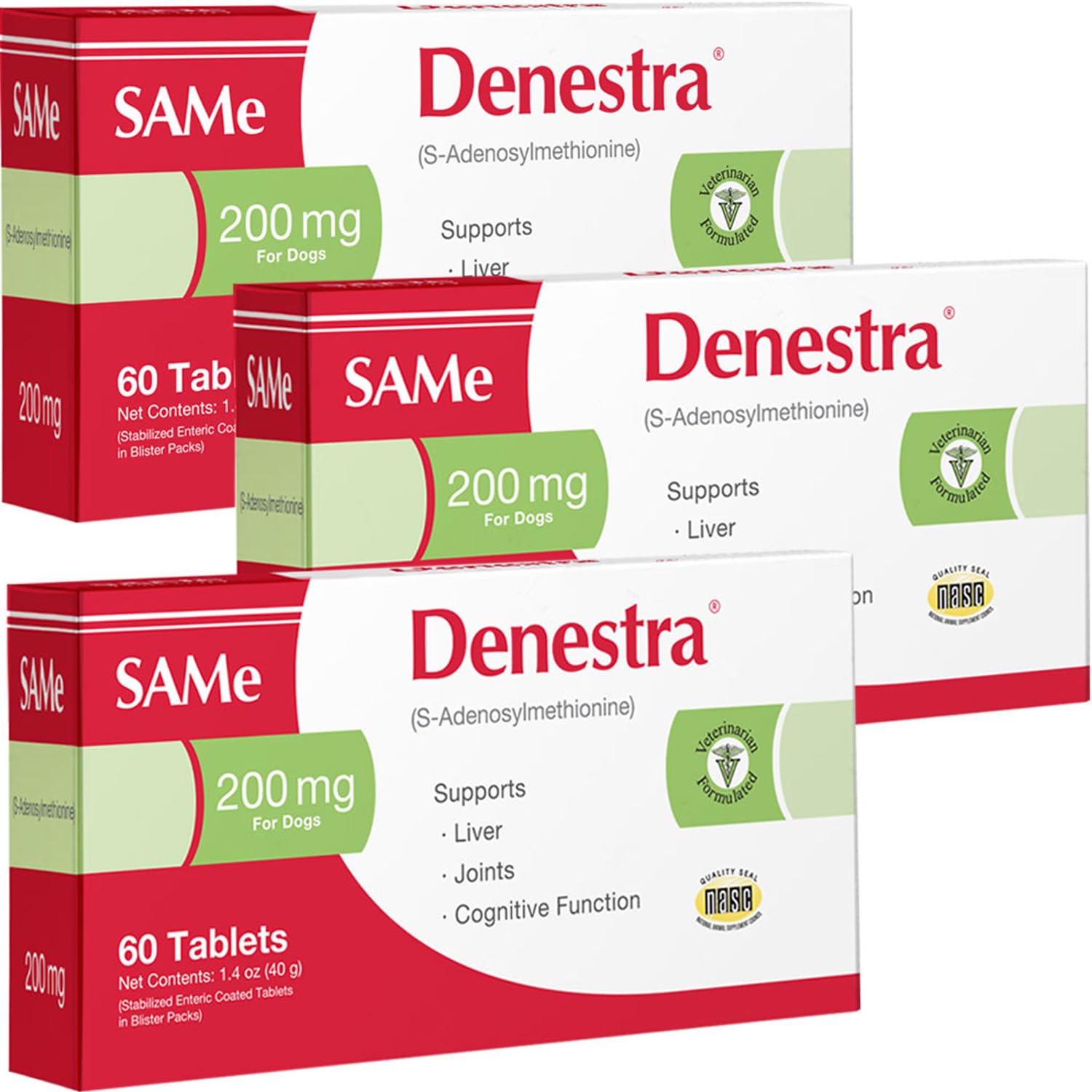 Denestra Same for Dogs - Supports Liver, Joints & Cognitive Function - Detoxication Cleansing Liver - Antioxidants - Veterinarian Formulated - 200Mg - 180 Tablets