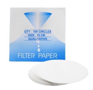 eisco premium filter paper, 15cm, pack of 100 - chemistry filter paper, lab filter paper