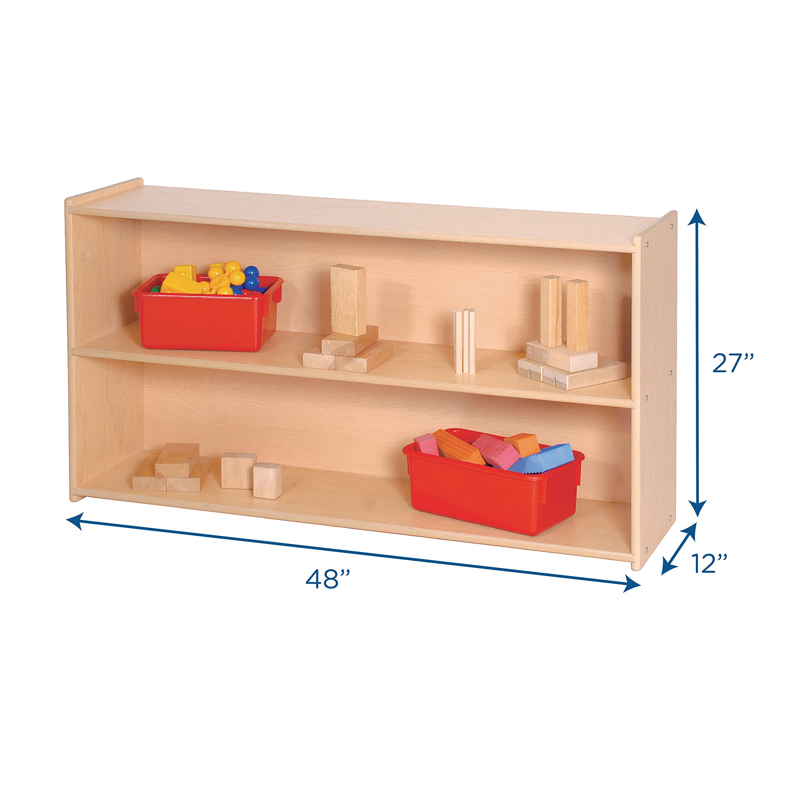 Children's Factory Angeles Value Line 2-Shelf Storage, ANG7173, Classroom Organization, Kids Toy Organizer, Playroom, Daycare & Preschool Book Shelves