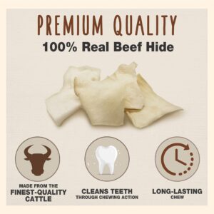 Cadet Premium Grade Beef Hide for Dogs, Rawhide Long Lasting Dog Chews, Chips, Curls & Rolls for Small/Medium/Large Dogs