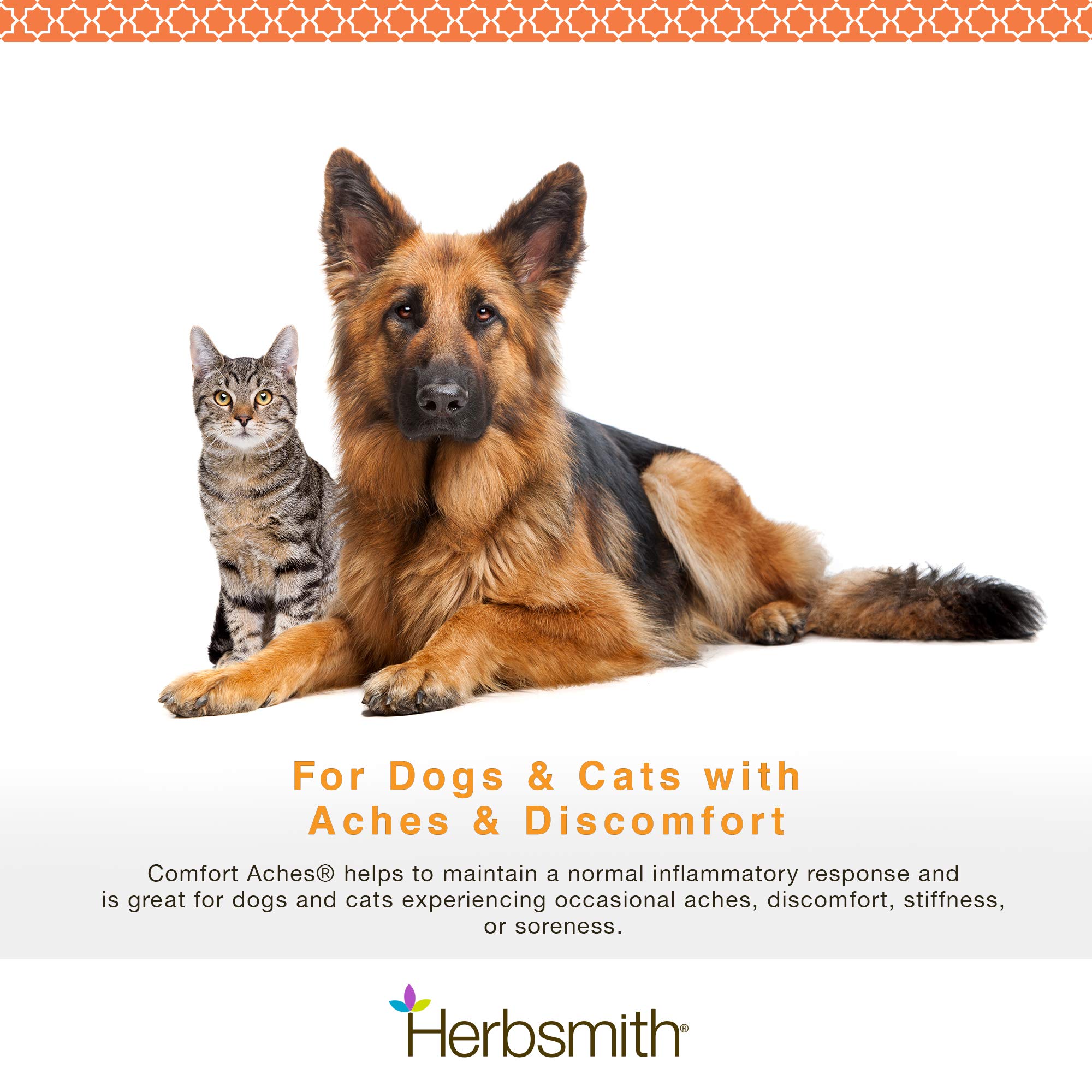 Herbsmith Comfort Aches – Herbal Pain Relief for Dogs + Cats – For Pet Aches + Pains – Anti-Inflammatory Supplement – 270 Tablets