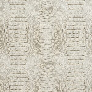 g032 white and gray crocodile faux leather vinyl by the yard