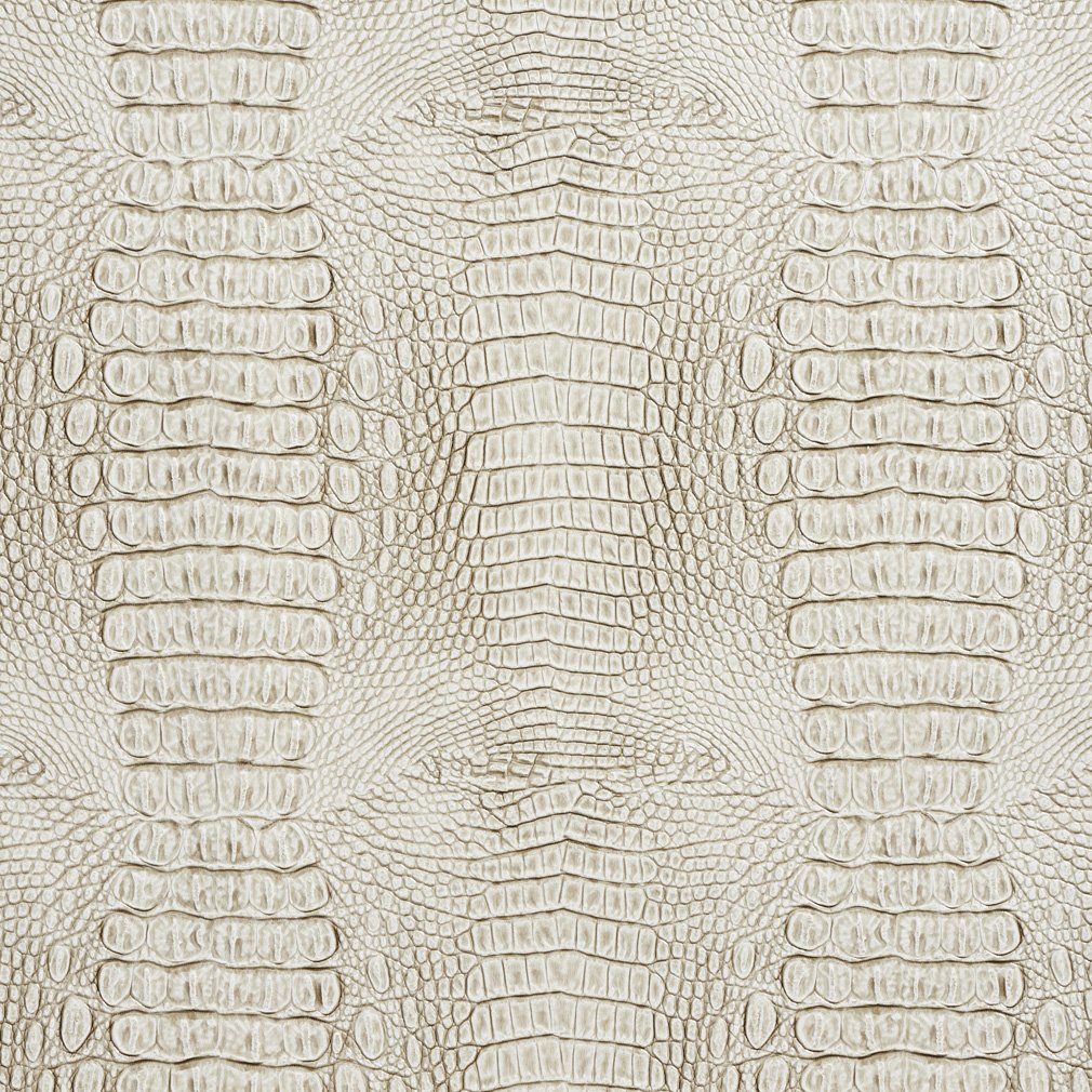 G032 White and Gray Crocodile Faux Leather Vinyl by The Yard