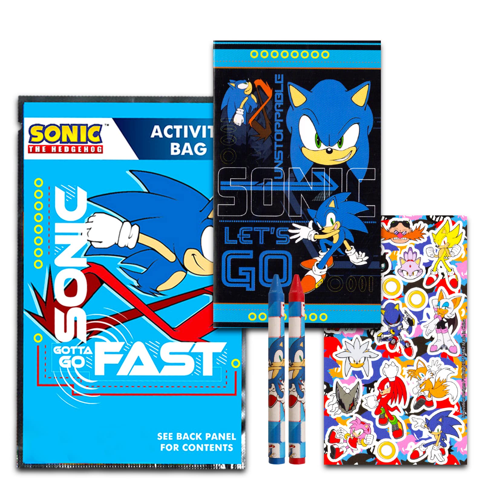 Sonic Birthday Party Favors Set - Bundle with 24 Sonic the Hedgehog Play Packs | Mini Coloring Books, Stickers, and More for Goodie Bags (Sonic Party Supplies)