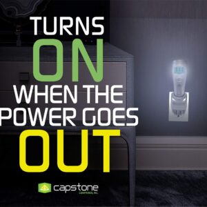 Capstone Lighting 4-in-1 Eco-I-Lite - Use as Emergency Flashlights, Night Light, Power Failure Light & Work Light - Rechargeable Flashlight Great for Hurricane Supplies, Black Outs, Power Failure