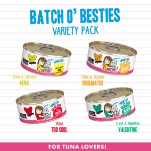 Weruva Best Feline Friend (B.F.F.), Batch 'O Besties Variety Pack, Wet Cat Food, 5.5oz Can (Pack of 8)