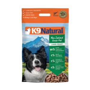 k9 natural - grain free freeze dried dog treats - lamb, 8lb